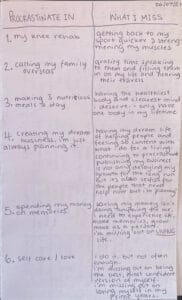 journal exercise figuring out what you procrastinate in and what procrastination has taken from you